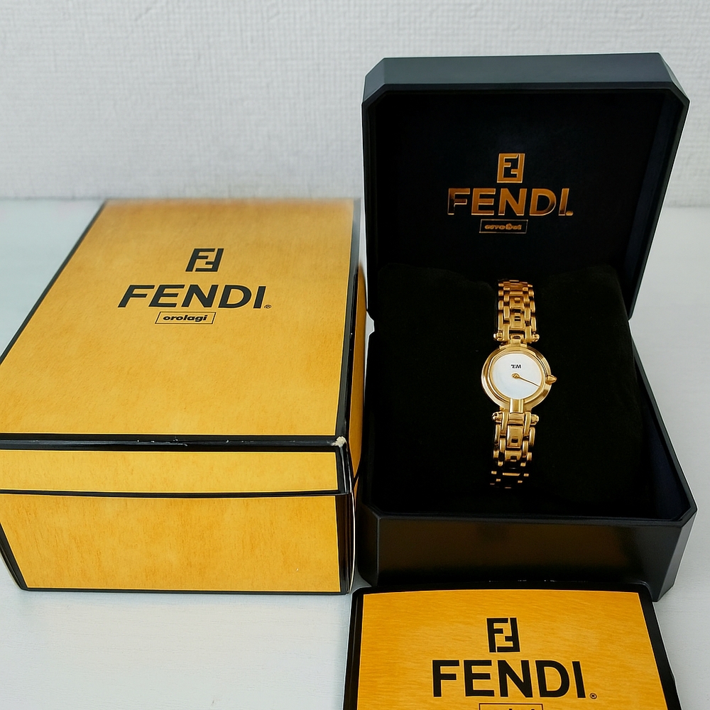 Fendi Gold Watch with Box